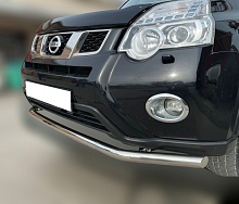 Защита переднего бампера d60 мм для Nissan X-Trail II Рестайлинг