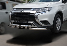 Защита переднего бампера G d60/60 мм для Mitsubishi Outlander III Рестайлинг 3