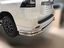Защита заднего бампера угловая двойная под фаркоп d60/42 мм для Toyota Land Cruiser Prado 150 Series Рестайлинг 3