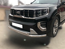Защита переднего бампера двойная d60/42 мм для Kia Mohave I Рестайлинг 2
