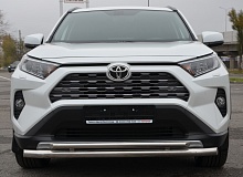 Защита переднего бампера двойная d60/42 мм для Toyota RAV4 V (XA50)
