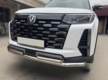 Защита переднего бампера двойная с подгибами d60/42 мм для Changan CS95 I Рестайлинг 2
