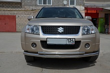 Защита переднего бампера двойная d60/42 мм для Suzuki Grand Vitara III Рестайлинг