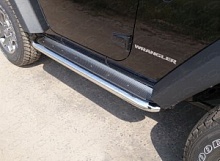 Пороги с площадкой (нерж. лист) 60,3 мм для Jeep Wrangler III (JK)