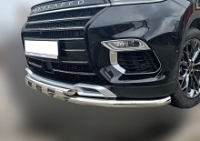 Защита переднего бампера двойная с перемычками d53/42 мм для EXEED TXL I