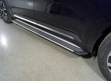 Пороги алюминиевые "Slim Line Silver" 2120 мм для Kia Carnival IV