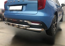 Защита заднего бампера двойная с перемычками d60/42 мм для Haval Jolion I