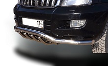 Защита переднего бампера двойная волна+зубья d60/42 мм для Toyota Land Cruiser Prado 120 Series