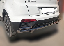 Защита заднего бампера двойная 1 длинная, 2 коротких d60/42 мм для Hyundai Creta I