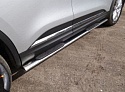 Пороги овальные с накладкой 75х42 мм для Renault Koleos II