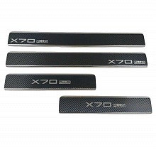 Накладки на пороги нержавеющая сталь под карбон 4шт. для Jetour X70 PLUS