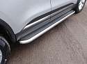 Пороги с площадкой (нерж. лист) 60,3 мм для Renault Koleos II