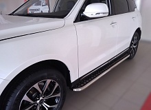 Пороги с накладным листом d53 мм для Zotye Coupa I