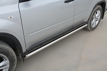 Пороги труба d60 мм для Nissan X-Trail II Рестайлинг