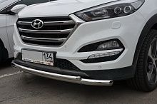 Защита переднего бампера двойная d60/42 мм для Hyundai Tucson III
