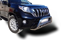 Защита переднего бампера скоба низкая+зубья d76/60/42 мм для Toyota Land Cruiser Prado 150 Series Рестайлинг 1