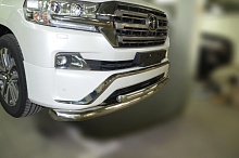Защита переднего бампера двойная d76/60 мм для Toyota Land Cruiser 200 Series Рестайлинг 2