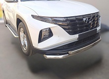 Защита переднего бампера двойная d60/42 мм для Hyundai Tucson IV