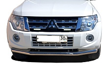 Защита переднего бампера d76 мм для Mitsubishi Pajero IV Рестайлинг 2