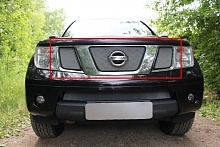 Защитная сетка радиатора верх 3 части для Nissan Navara (Frontier) III (D40)