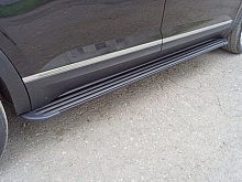 Пороги алюминиевые "Slim Line Black" 2020 мм для Volkswagen Teramont I