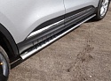 Пороги овальные с проступью 75х42 мм для Renault Koleos II