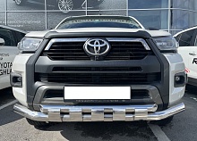 Защита переднего бампера с перемычками d76/60 мм для Toyota Hilux VIII Рестайлинг