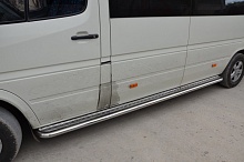 Пороги с накладным листом d53 мм для Mercedes-Benz Sprinter (T1N) I Рестайлинг