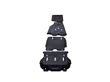 Защита радиатора,картера,редуктора переднего моста, КПП и РК (4 части) для Toyota Hilux VII Рестайлинг