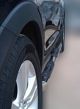 Пороги труба с проступью d76 мм для Nissan Pathfinder III