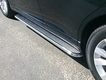 Пороги с площадкой (нерж. лист) 60,3 мм для Toyota Venza I Рестайлинг