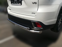 Защита заднего бампера двойная d60/42 мм для Toyota Highlander III (U50) Рестайлинг
