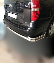 Защита заднего бампера угловая большая двойная d60/42 мм для Hyundai Grand Starex I Рестайлинг