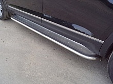 Пороги с площадкой (нерж. лист) 75х42 мм для Volkswagen Teramont I