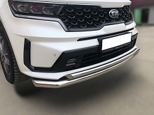 Защита переднего бампера двойная d60/42 мм для Kia Sorento IV