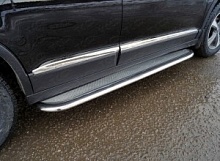 Пороги с площадкой (нерж. лист) 75х42 мм для Haval H6