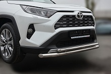Защита переднего бампера двойная d60/42 мм для Toyota RAV4 V (XA50)
