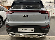 Защита заднего бампера двойная с перемычками d60/42 мм для Москвич 3 I
