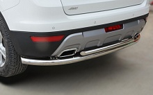 Защита заднего бампера двойная d60/42 мм для Geely Atlas I