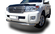 Защита переднего бампера с гибами d76 мм для Toyota Land Cruiser 200 Series Рестайлинг 1