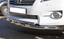 Защита переднего бампера двойная с перемычками d60/42 мм для Toyota RAV4 III (XA30) Рестайлинг