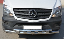 Защита переднего бампера двойная с перемычками d76/60 мм для Mercedes-Benz Sprinter (NCV3) II Рестайлинг