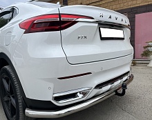 Защита заднего бампера угловая большая под фаркоп d60 мм для Haval F7x I