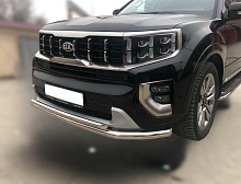 Защита переднего бампера двойная d60/42 мм для Kia Mohave I Рестайлинг 2