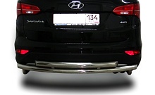Защита заднего бампера двойная d60/42 мм для Hyundai Santa Fe III