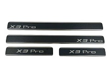 Накладки на пороги нержавеющая сталь под карбон 4шт. для Kaiyi X3 Pro I