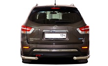 Защита заднего бампера угловая d76 мм для Nissan Pathfinder IV