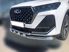 Защита переднего бампера двойная с перемычками d60/42 мм для Chery Tiggo 7 Pro Max I Рестайлинг