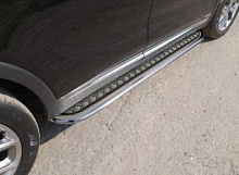 Пороги с площадкой 75х42 мм для Kia Sorento III Prime