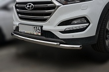 Защита переднего бампера двойная d60/42 мм для Hyundai Tucson III